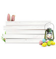 easter concept with white wooden planks vector image