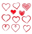 hearts set hand drawn vector image