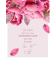 pink roses watercolor invitation card vector image vector image