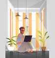 freelancer using laptop man working from home self vector image vector image