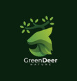 logo green deer gradient colorful style vector image