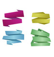 origami banner ribbons vector image vector image