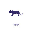 tiger element in flat simple style on white vector image vector image