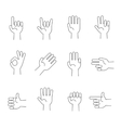 hands line icons set vector image