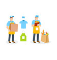 specialist shipping department branded clothing vector image