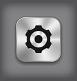 gear icon - metal app button vector image vector image