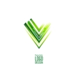 green futuristic triangle logo vector image