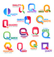 q letter corporate identity business icons vector image vector image