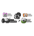 set drawn logos for professional vector image vector image