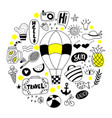 set summer doodle vector image vector image