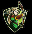 elves archer mascot vector image
