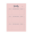 yearly planner vector image vector image