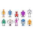 cute bot cartoon human android and robot vector image