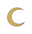 golden crescent moon flat heavenly boho icon vector image