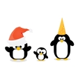 merry christmas card with penguins set vector image