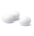 three white eggs isolated vector image