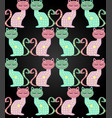 cute seamless background with funny cats vector image