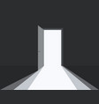 open door in dark room symbol hope or solution vector image