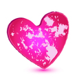 pink grunge heart logo vector image