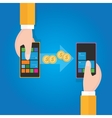 transfer money from phone to mobile handphone vector image