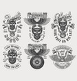 vintage biker and motorcyclist logos set vector image