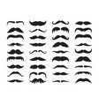 mustache silhouette set stylish look black vector image