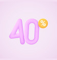 40 percent discount 3d mega vector image