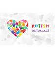autism awareness palms heart creative vector image