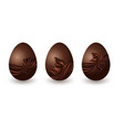 chocolate estaer eggs isolated decorated vector image