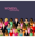 Flat of women community with a large group of Vector Image