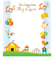 kindergarten preschool kids objects frame vector image
