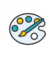 palette outline icon vector image