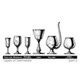 Stemware types Royalty Free Vector Image - VectorStock