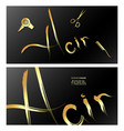 stylist beauty and hair salon business card gold vector image