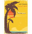 airplane and tropical paradise old retro poster vector image