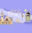 church dove prayer collage vector image