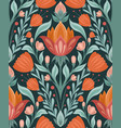 folk art pattern with floral rhombus vector image vector image