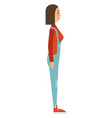 industrial worker female character woman side vector image