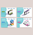 language learning online concept vector image