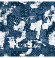 blue bandana kerchief paisley fabric patchwork vector image vector image