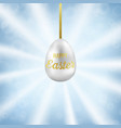 easter egg on blue sky greeting pattern vector image