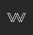 monogram letter w logo weave thin line style vector image
