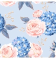 seamless rose and hydrangea vector image vector image