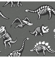 adorable seamless pattern with funny dinosaur vector image