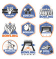 colorful vintage sport recreation emblems set vector image vector image
