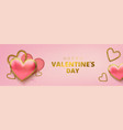 happy valentines day greeting card realistic 3d vector image vector image