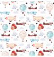 watercolor aircraft baby pattern vector image