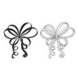 black and white ribbon bows flat icons vector image