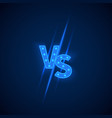 blue neon versus logo vs letters for sports vector image