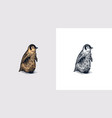 king or emperor penguin chick cute baby small vector image vector image